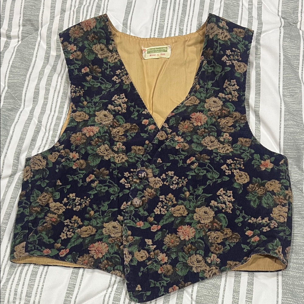 Vintage Floral Patterned Women's Vest